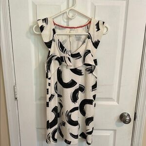 Deletta Black and White Mini Sundress with Spaghetti Straps